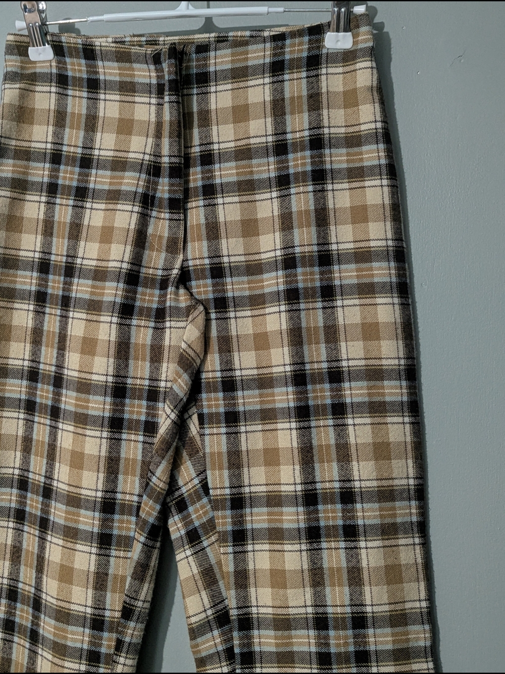 90s Grunge Vintage Junior Plaid High-Rise Straight Leg Pants Dark Academia - Picture 4 of 12